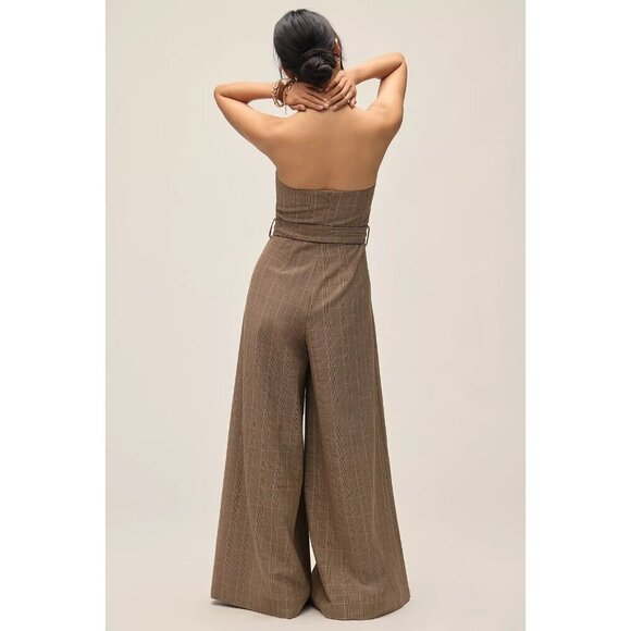 Corey Lynn Calter Plaid Strapless Jumpsuit L - Picture 2 of 4